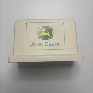 John Deere Wooden Napkin or Letter Holder off White w/ Classic Green Logo